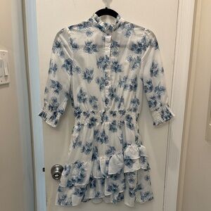 The Shirt by Rochelle Behrens - Blue and White Patterned Dress